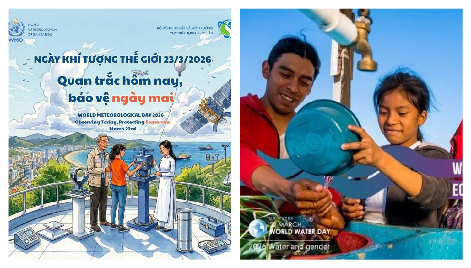 HƯỞNG ỨNG NGÀY NƯỚC THẾ GIỚI 22/3 VÀ NGÀY KHÍ TƯỢNG THẾ GIỚI 23/3 NĂM 2026
